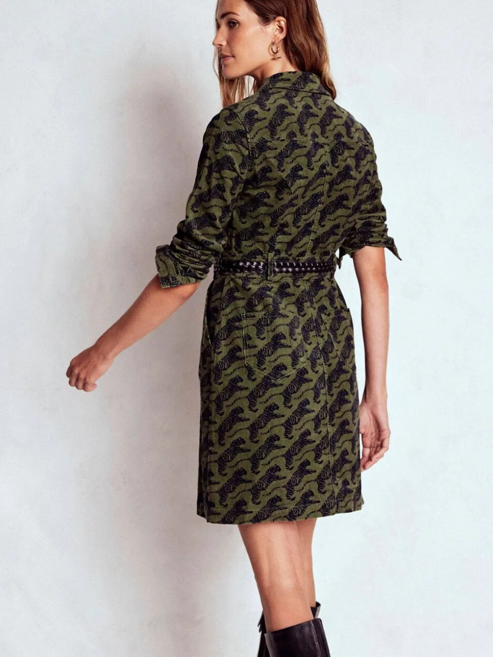 Vert - Boden Robe courte en velours côtelé Amanda