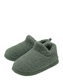 Vert - Chaussons Dunlop pleins en fausse fourrure