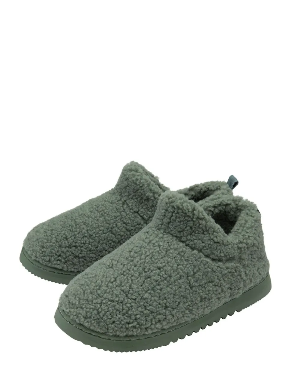 Vert - Chaussons Dunlop pleins en fausse fourrure