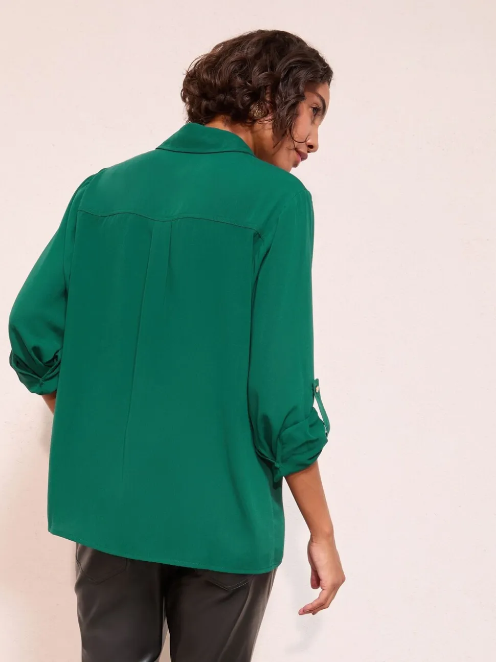 Vert - Chemise Friends Like These à poche utilitaire avec manches à onglets