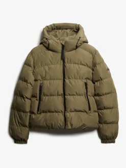 Vert - Doudoune Superdry de sport à capuche