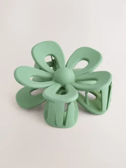 Vert - Griffe à cheveux à fleurs mates