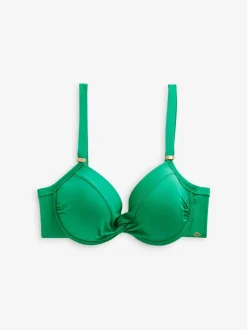 Vert - Haut de bikini rembourré à armatures gainant