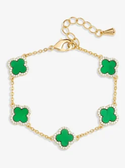 Vert - Jon Richard Jets Bracelet trèfle en émail