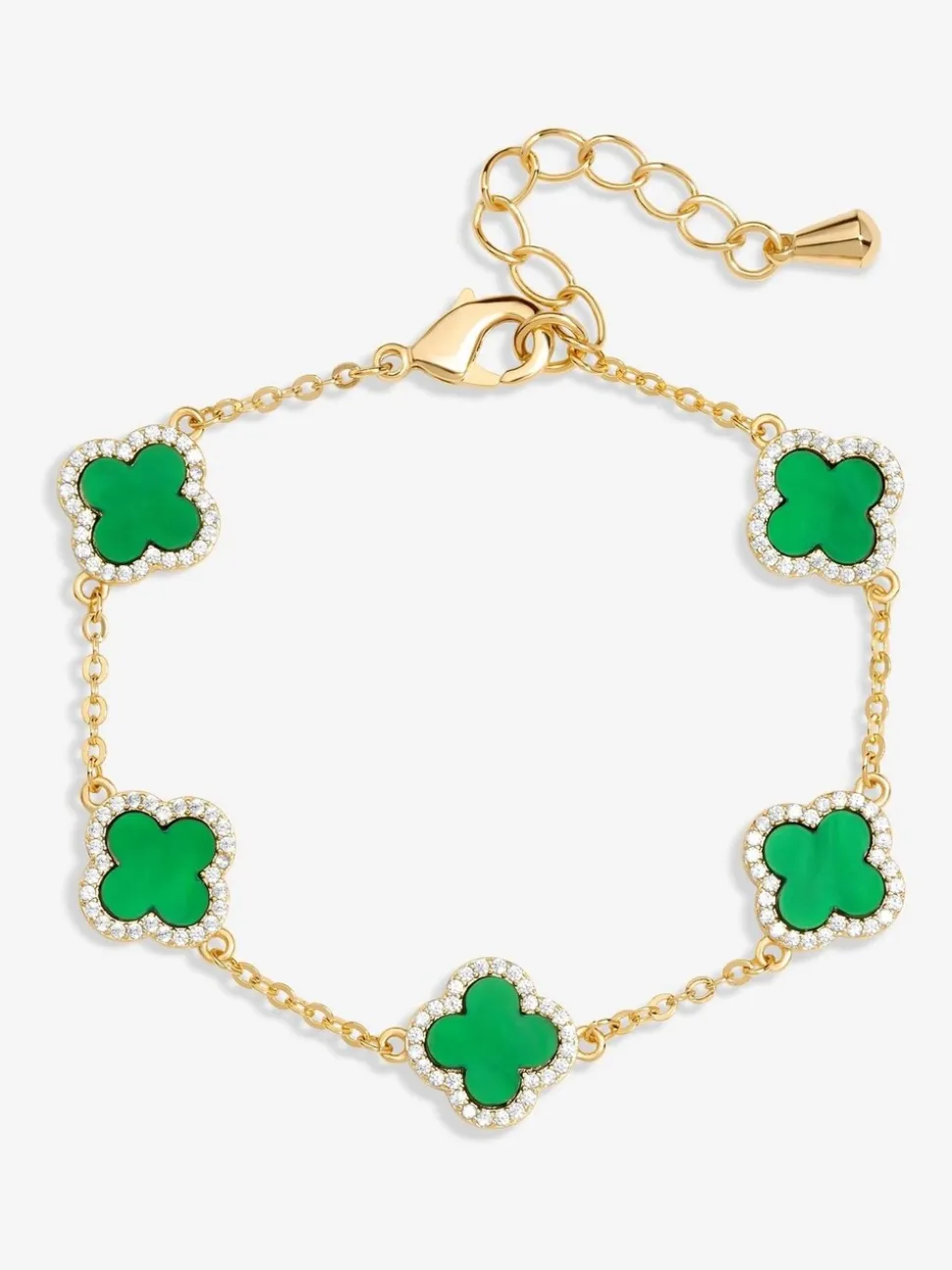 Vert - Jon Richard Jets Bracelet trèfle en émail