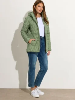 Vert - M&Co courte veste matelassée en diamant