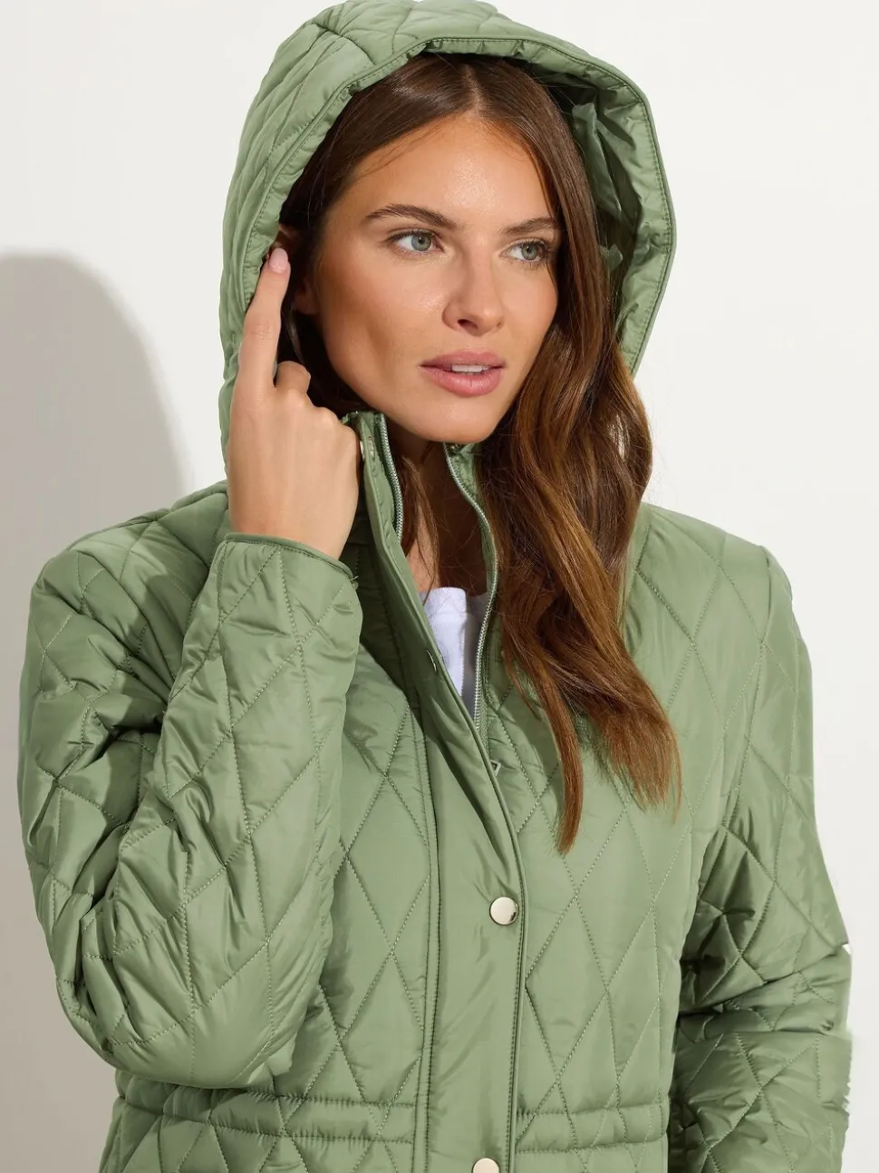 Vert - M&Co courte veste matelassée en diamant