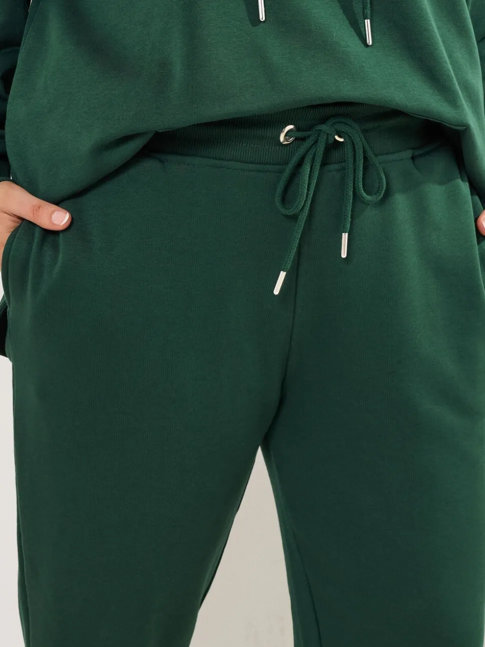 Vert - Pantalon de jogging Yours Curve à poignets noués