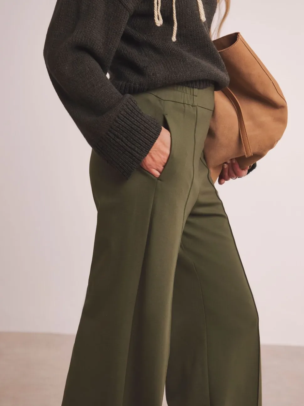 Vert - Pantalons Jambe large Anthology By JD WIlliams Premium Ponte