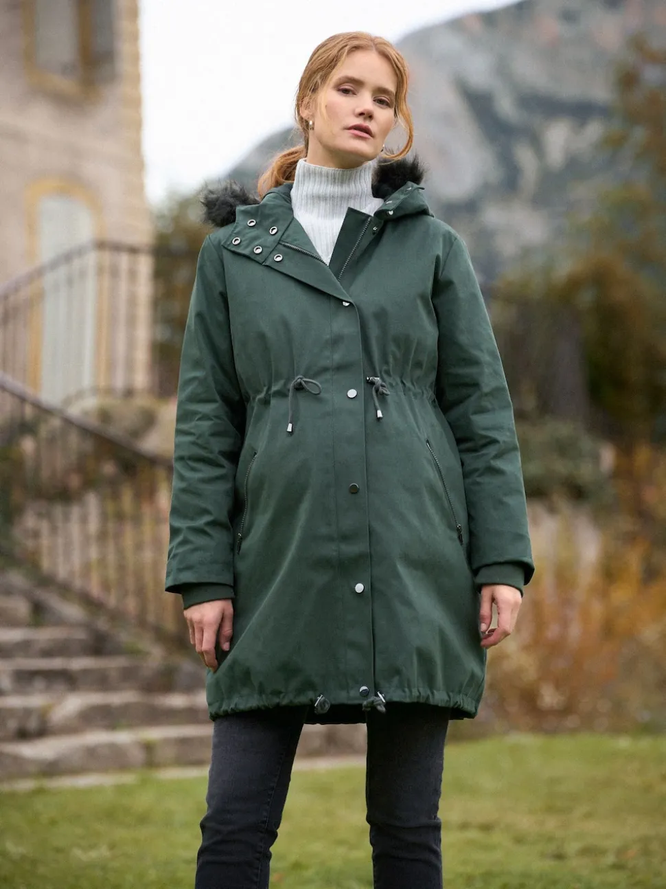 Vert - Parka de Grossesse et de portage Seraphine Premium Sub-Zero rembourrée en duvet 3en1