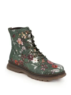 Vert - Pavers Bottes À lacets Fleuri