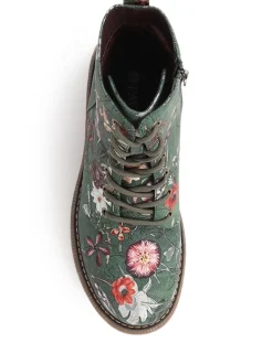 Vert - Pavers Bottes À lacets Fleuri