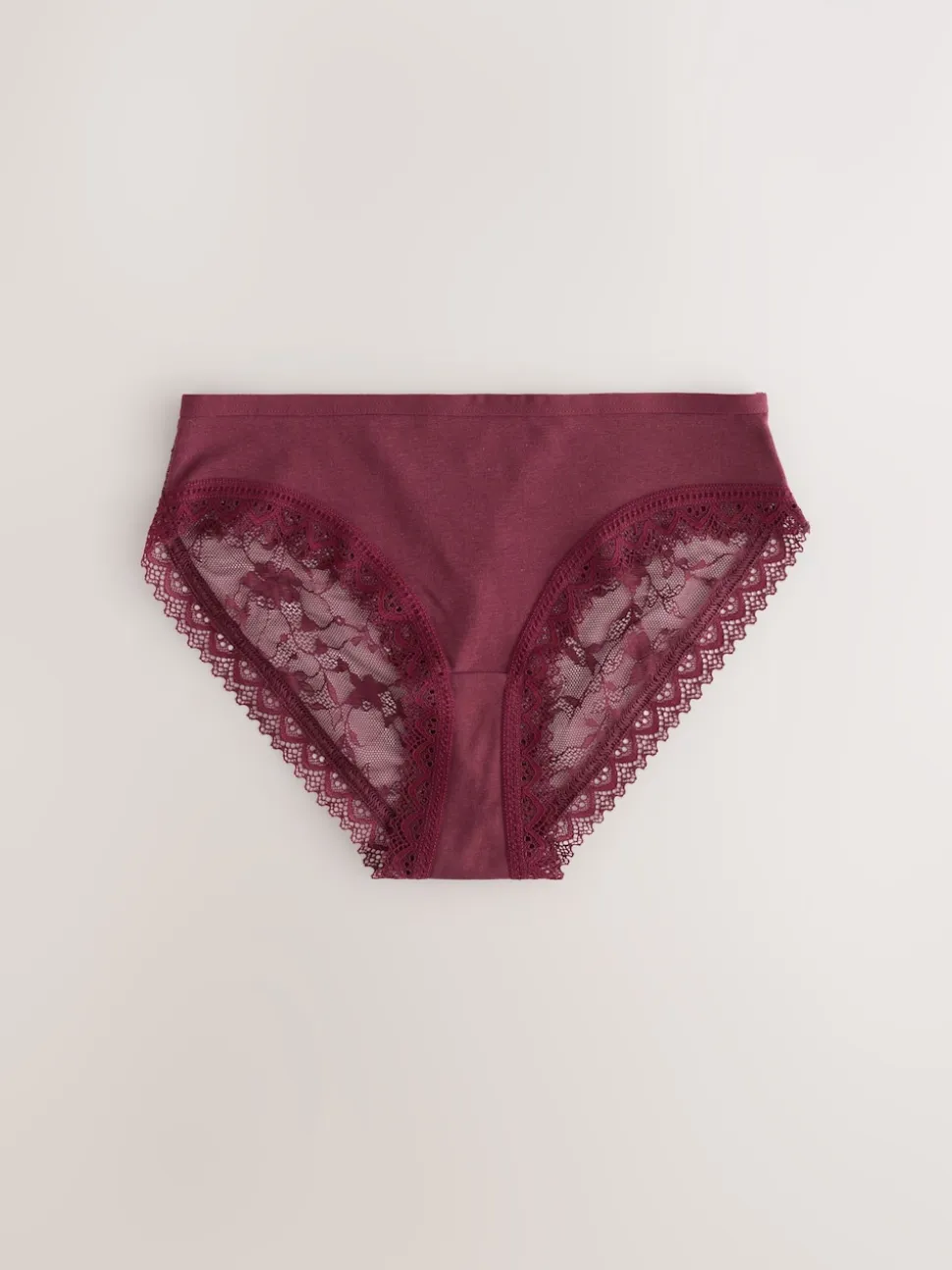 Vert à petites fleurs - Lot de 4 culottes en coton et dentelle