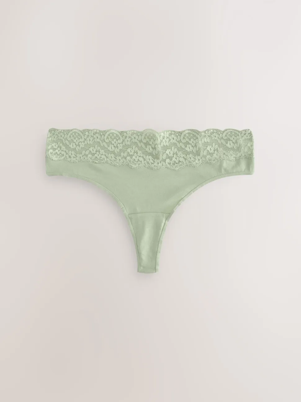 Vert à petites fleurs - Lot de 4 culottes en coton et dentelle