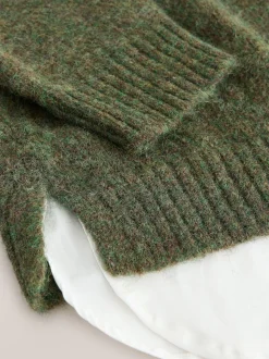 Vert - Poncho chemise superposé
