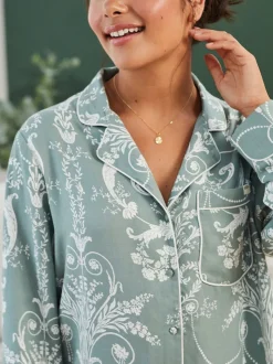 Vert - Pyjama Laura Ashley Josette boutonné