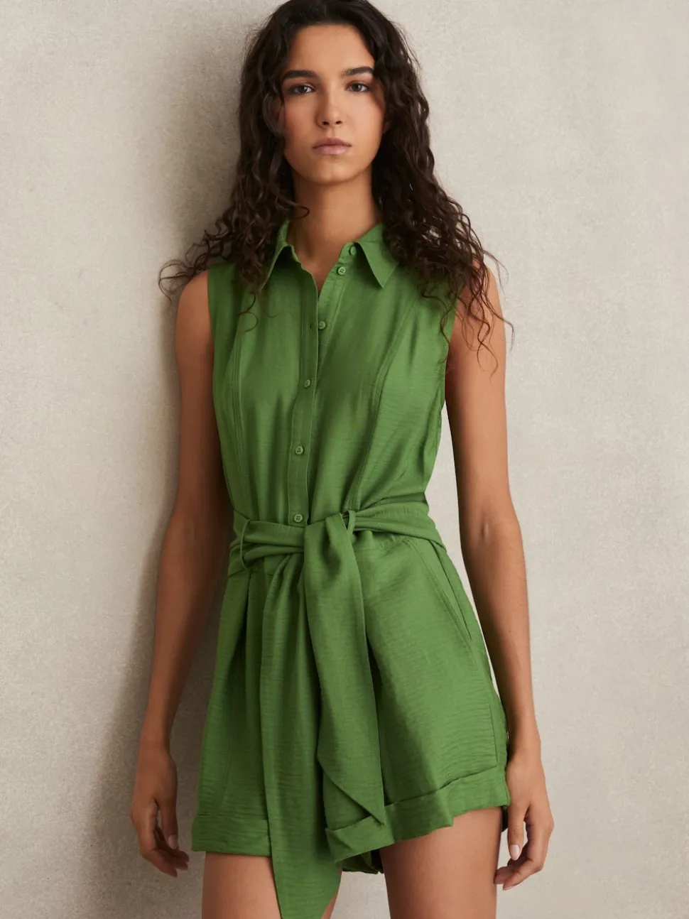 Vert - Reiss Millie Ceinturé Beach Cover-Up Combinaison