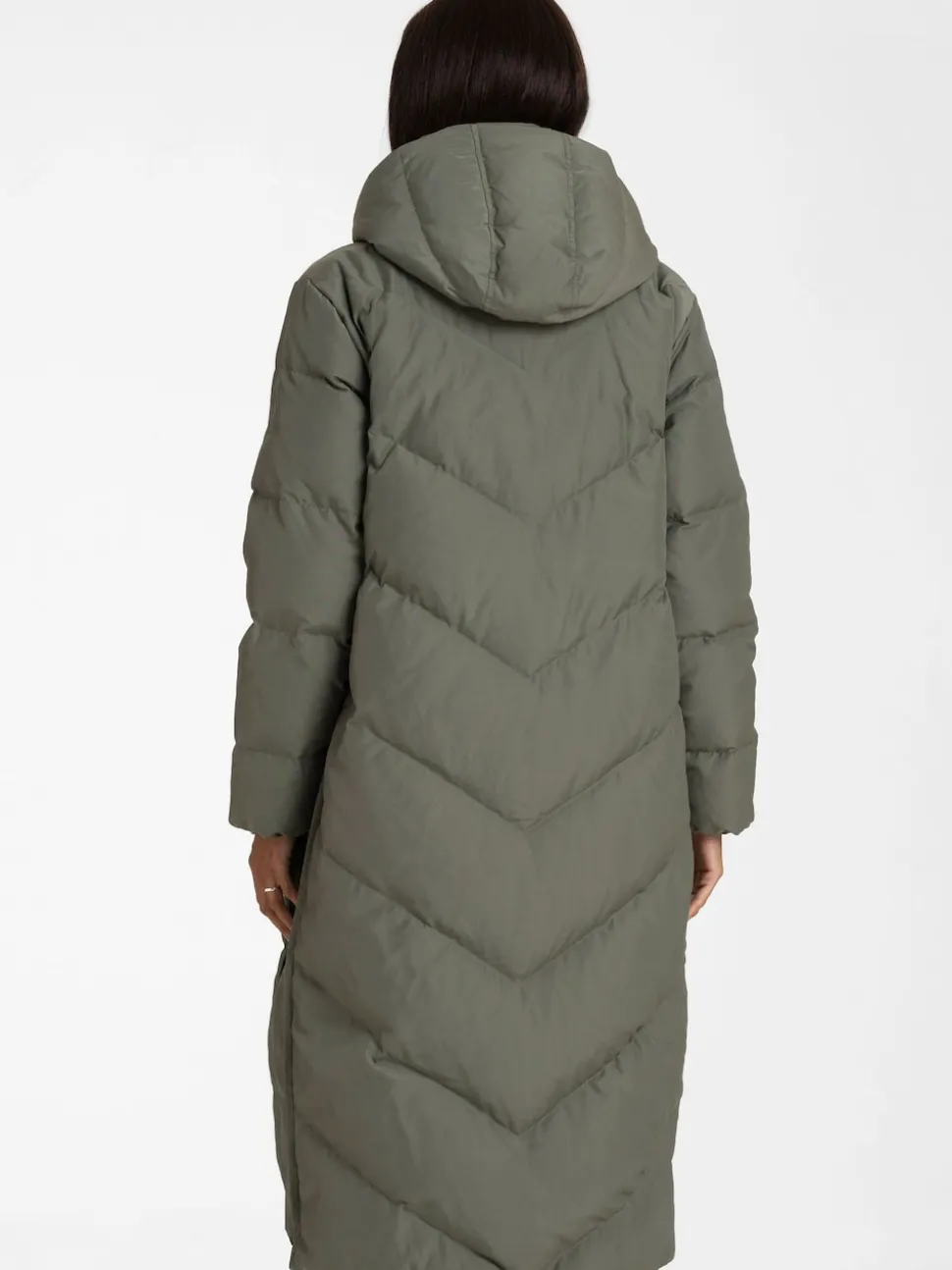 Vert - Seraphine 3-en-1 Long manteau Grossesse à chevrons