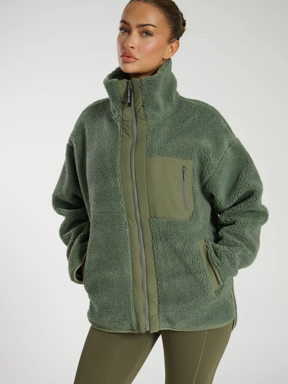 Vert - South Beach Zip Borg Veste