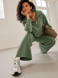 vert - Sweat-shirt Active Quarter Zip en modal