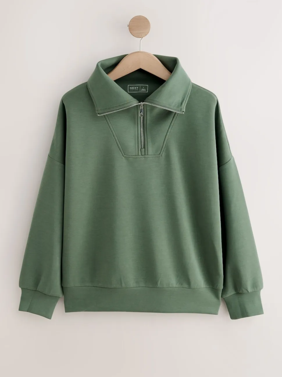 vert - Sweat-shirt Active Quarter Zip en modal
