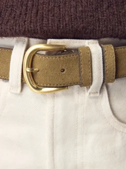 Vert atténué - Ceinture N. Premium Made in Italy en daim