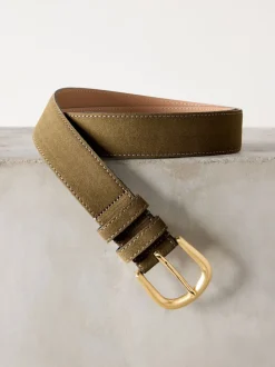 Vert atténué - Ceinture N. Premium Made in Italy en daim