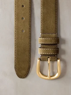 Vert atténué - Ceinture N. Premium Made in Italy en daim
