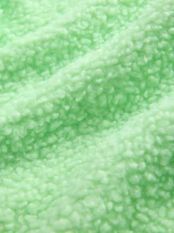 Vert citron - Sweat-shirt à capuche doux Borg à manches longues
