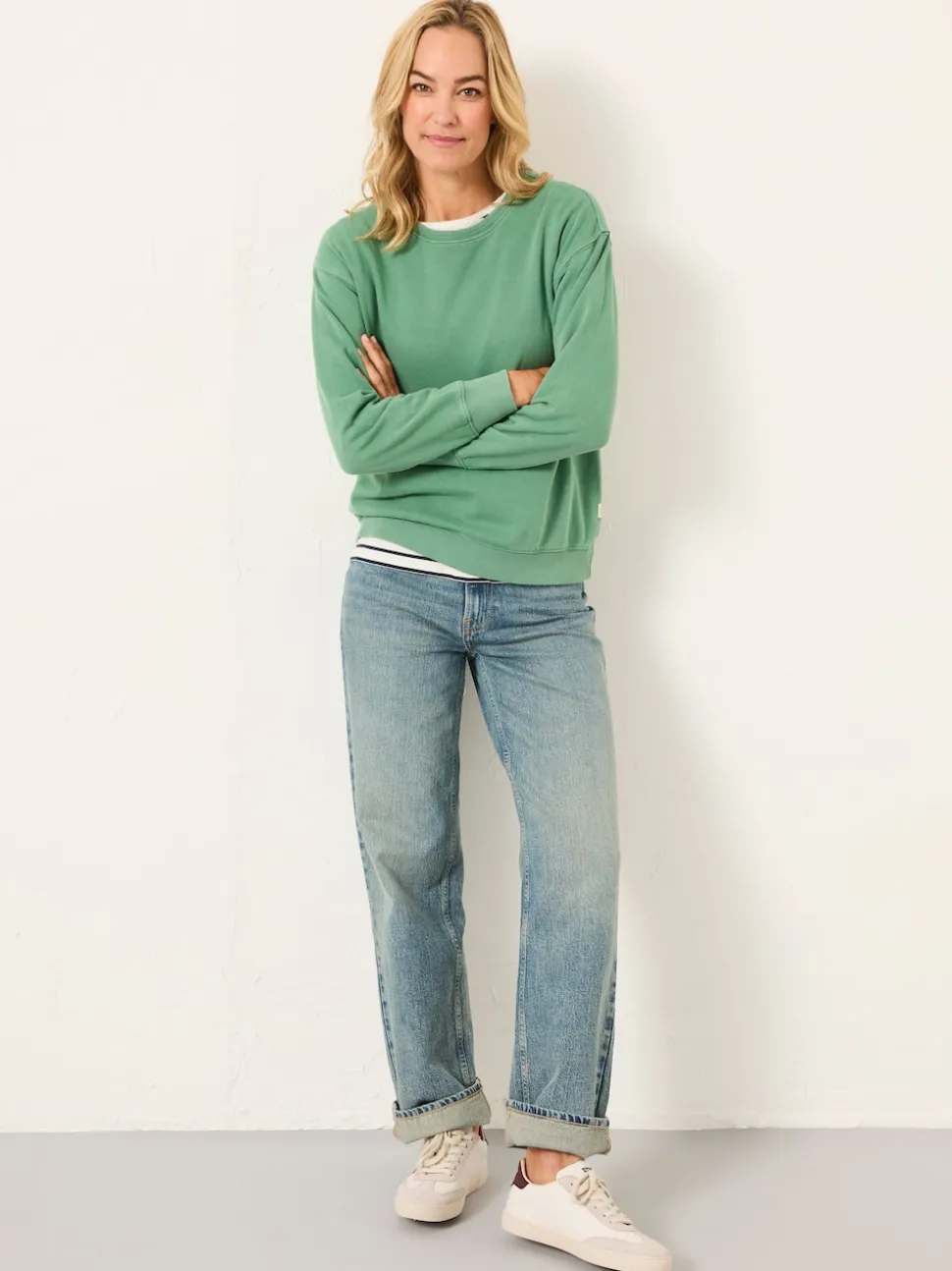 Vert de jade - Sweat FatFace Crew