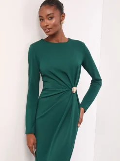 vert foncé - Lipsy Robe mi-longue bodycon à manches longues