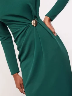vert foncé - Lipsy Robe mi-longue bodycon à manches longues