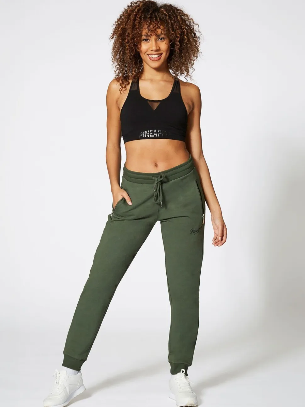 Vert forêt - Joggers Skinny Zip à l'ananas