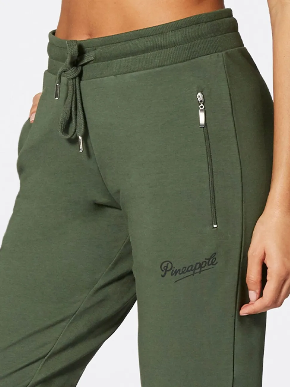 Vert forêt - Joggers Skinny Zip à l'ananas