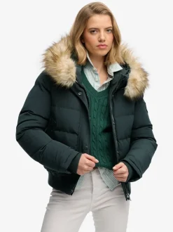 Vert forêt - Superdry Everest Hooded Bomber Veste