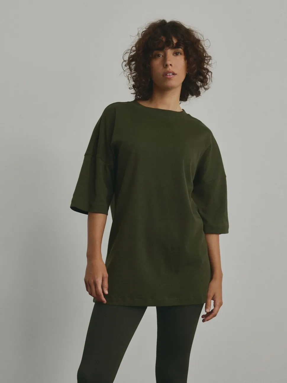Vert forêt - T-shirt long épais décontracté