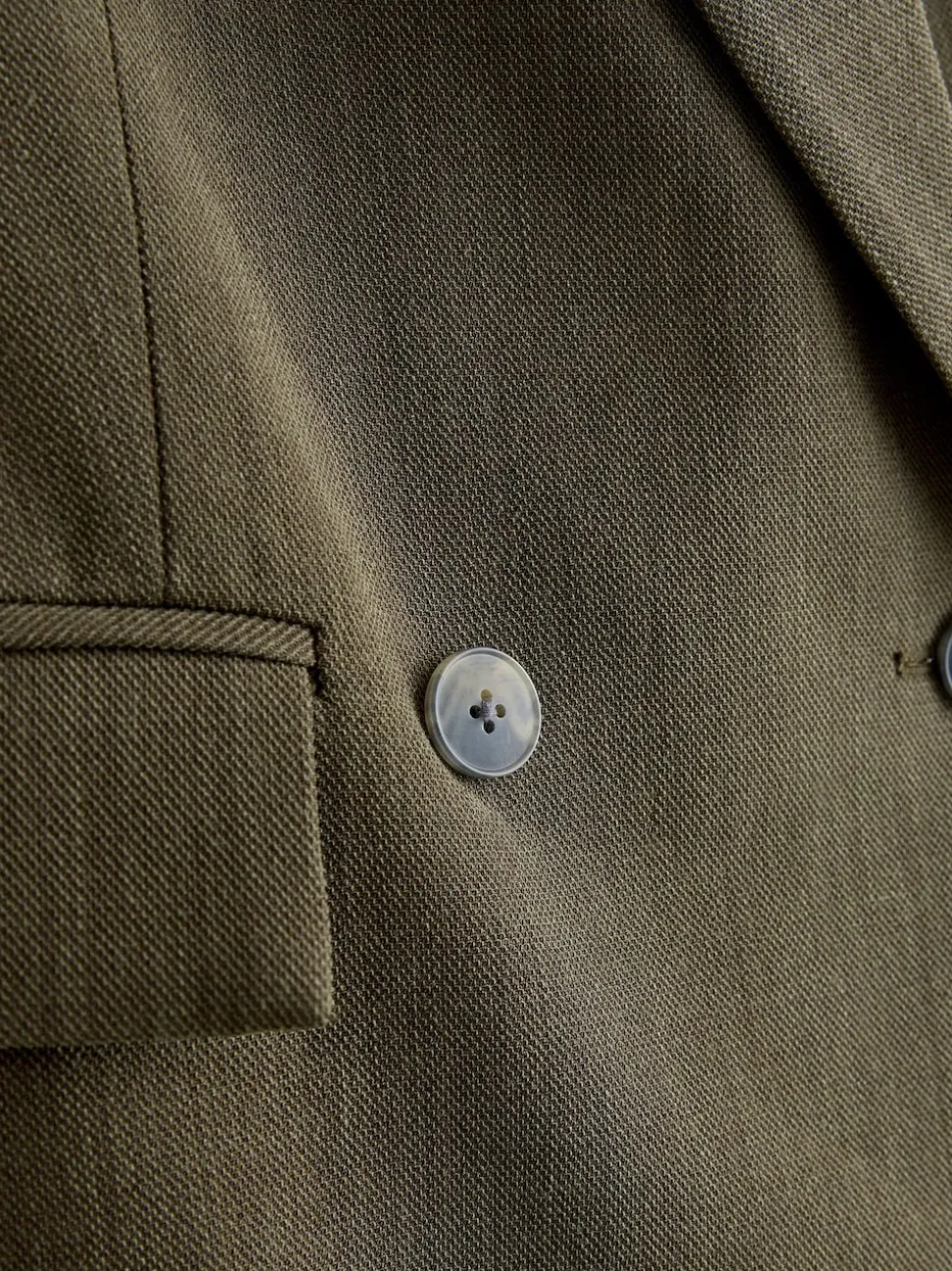 Vert kaki - Blazer croisé décontracté