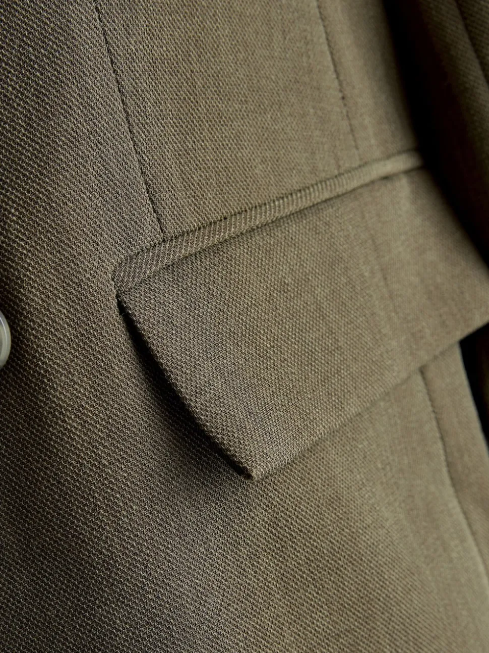 Vert kaki - Blazer croisé décontracté