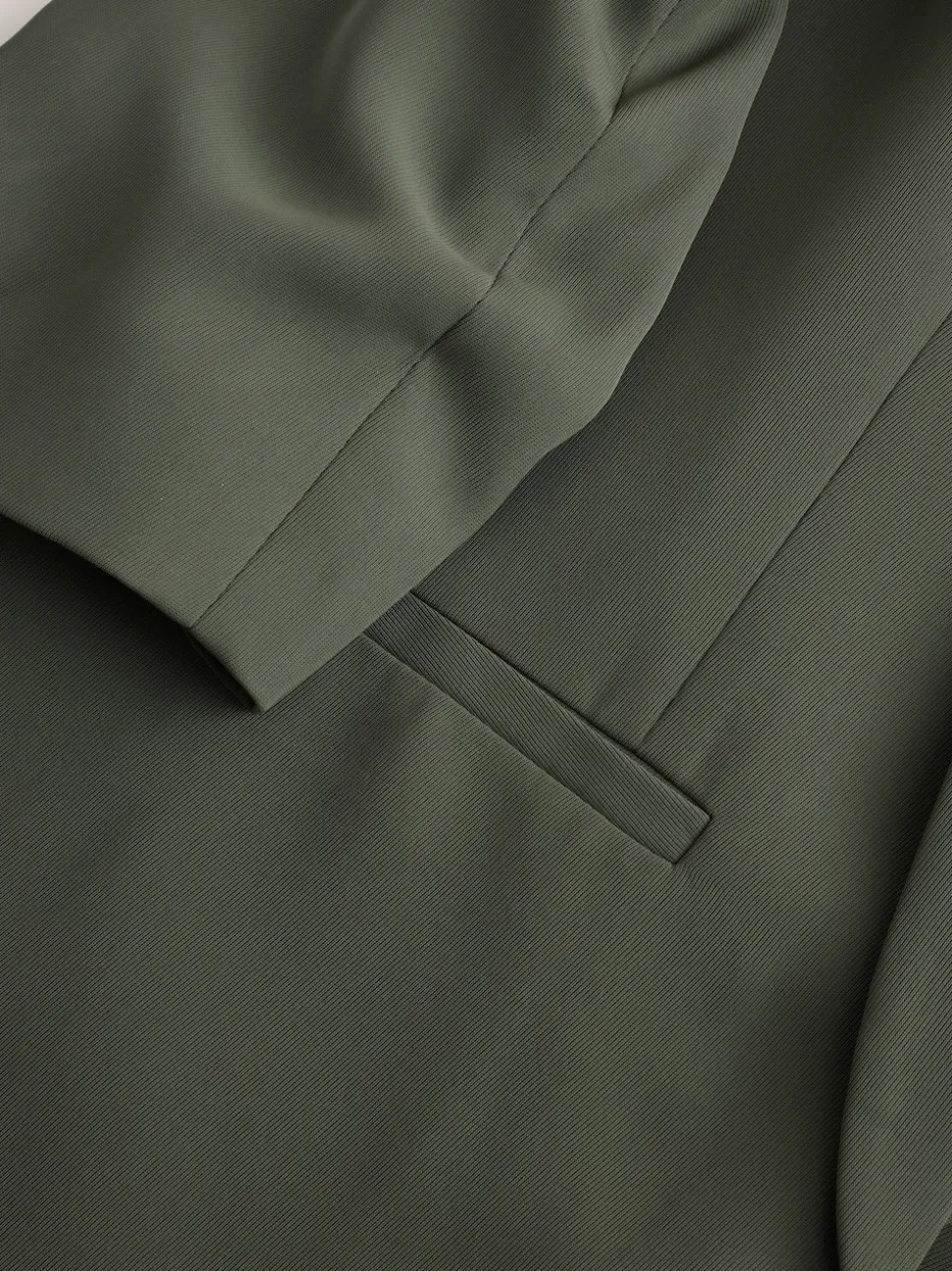 Vert kaki - Blazer décontracté à manches froncées
