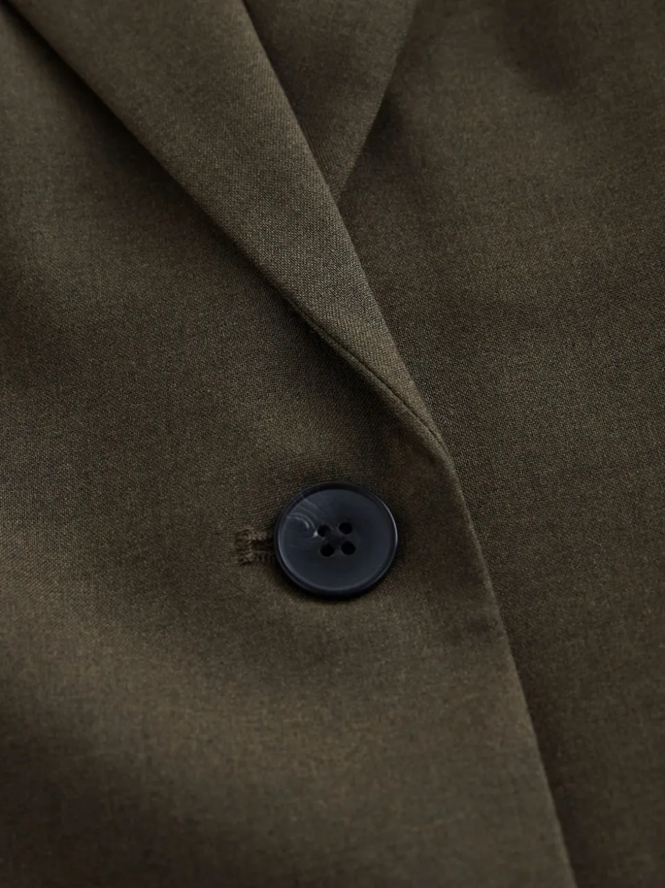 Vert kaki - Blazer simple boutonnage en laine