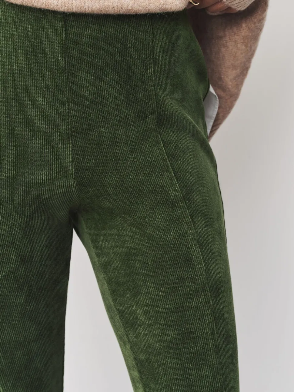 Vert kaki - Leggings en velours côtelé