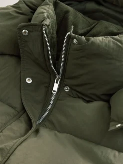 Vert kaki - Manteau long rembourré imperméable