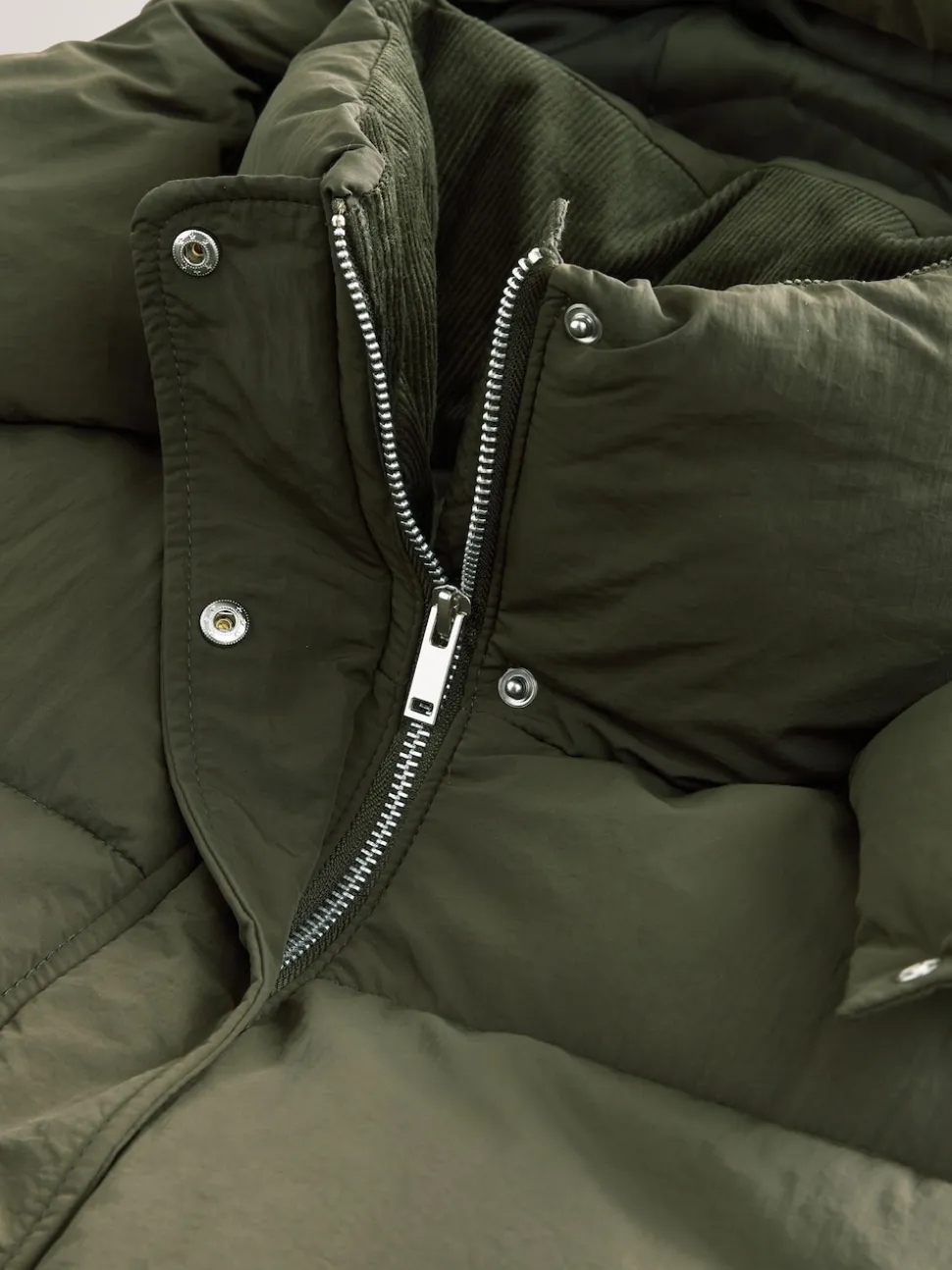 Vert kaki - Manteau long rembourré imperméable