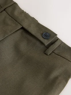 Vert kaki - Pantalon bootcut habillé avec laine