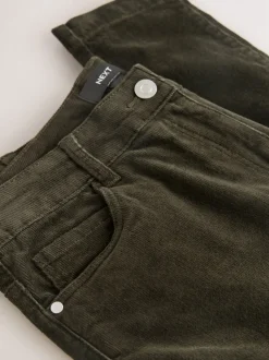 Vert kaki - Pantalon skinny en velours côtelé