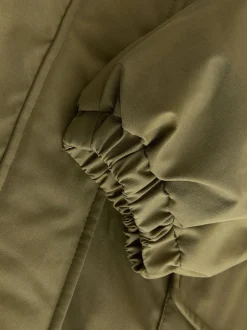 Vert kaki - Parka avec doublure en fausse fourrure imprimée Animal