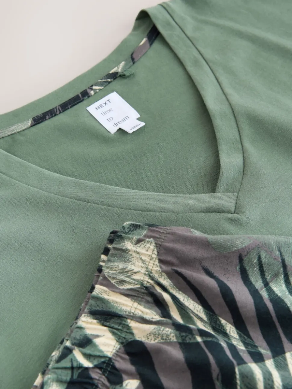 Vert kaki palmier - Ensemble pyjama short
