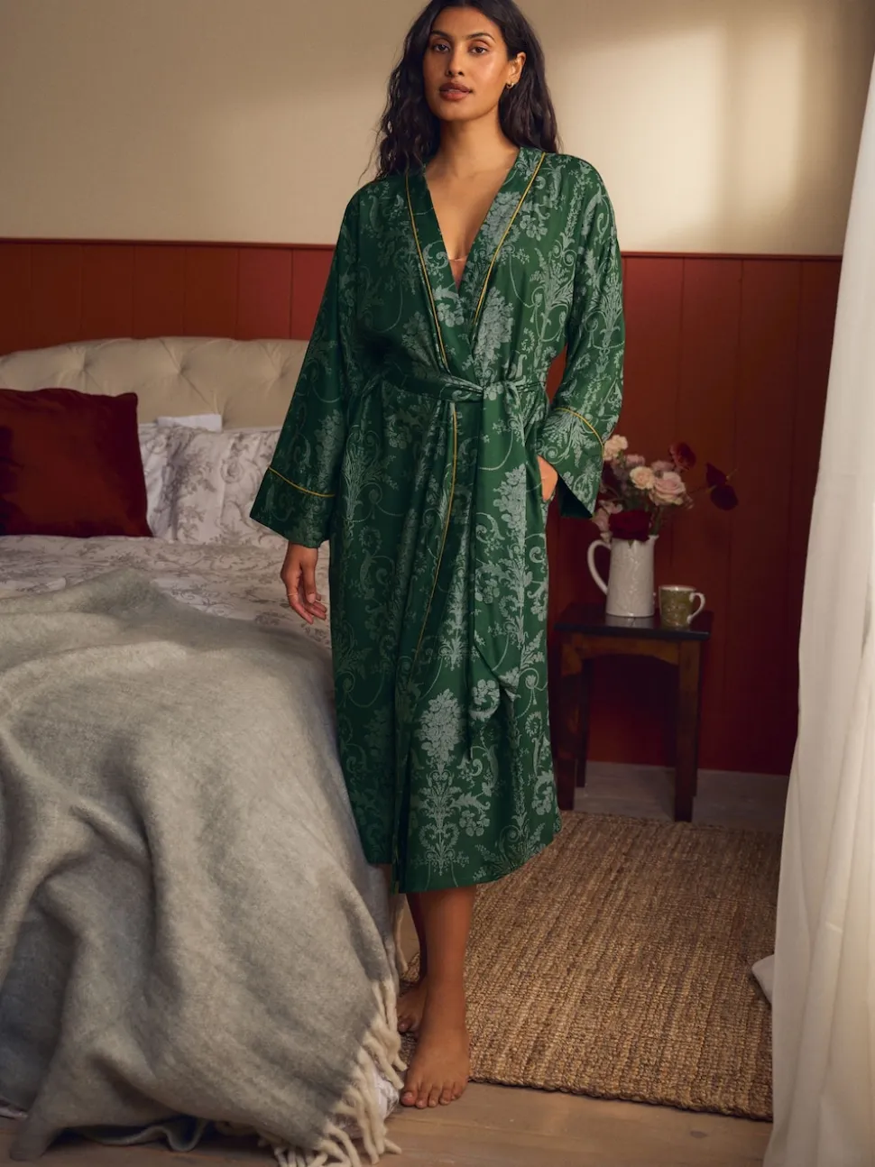 Vert émeraude - Peignoir Laura Ashley Josette