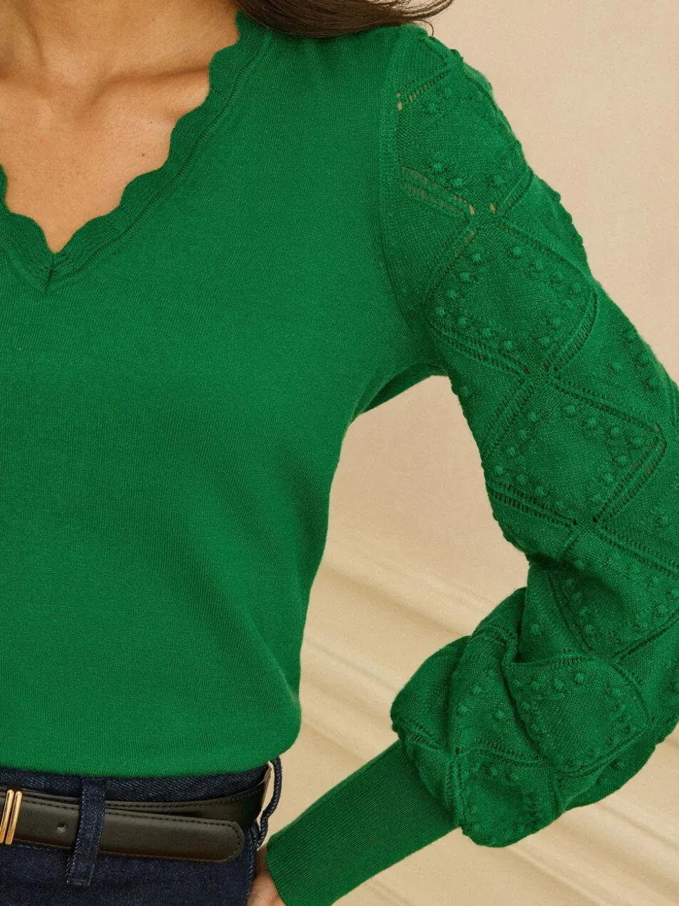 Vert émeraude - Pull Love & Roses
