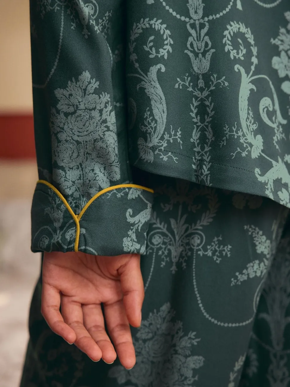 Vert émeraude - Pyjama Laura Ashley Josette boutonné